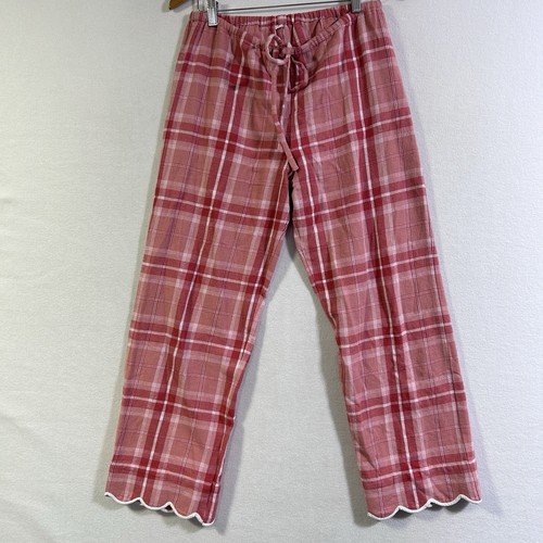 Set Pigiama Heidi Carey Rosa Plaid 100% Cotone 2 Pezzi Bordo Smerlato Bottoni Tg S - Foto 7 di 11