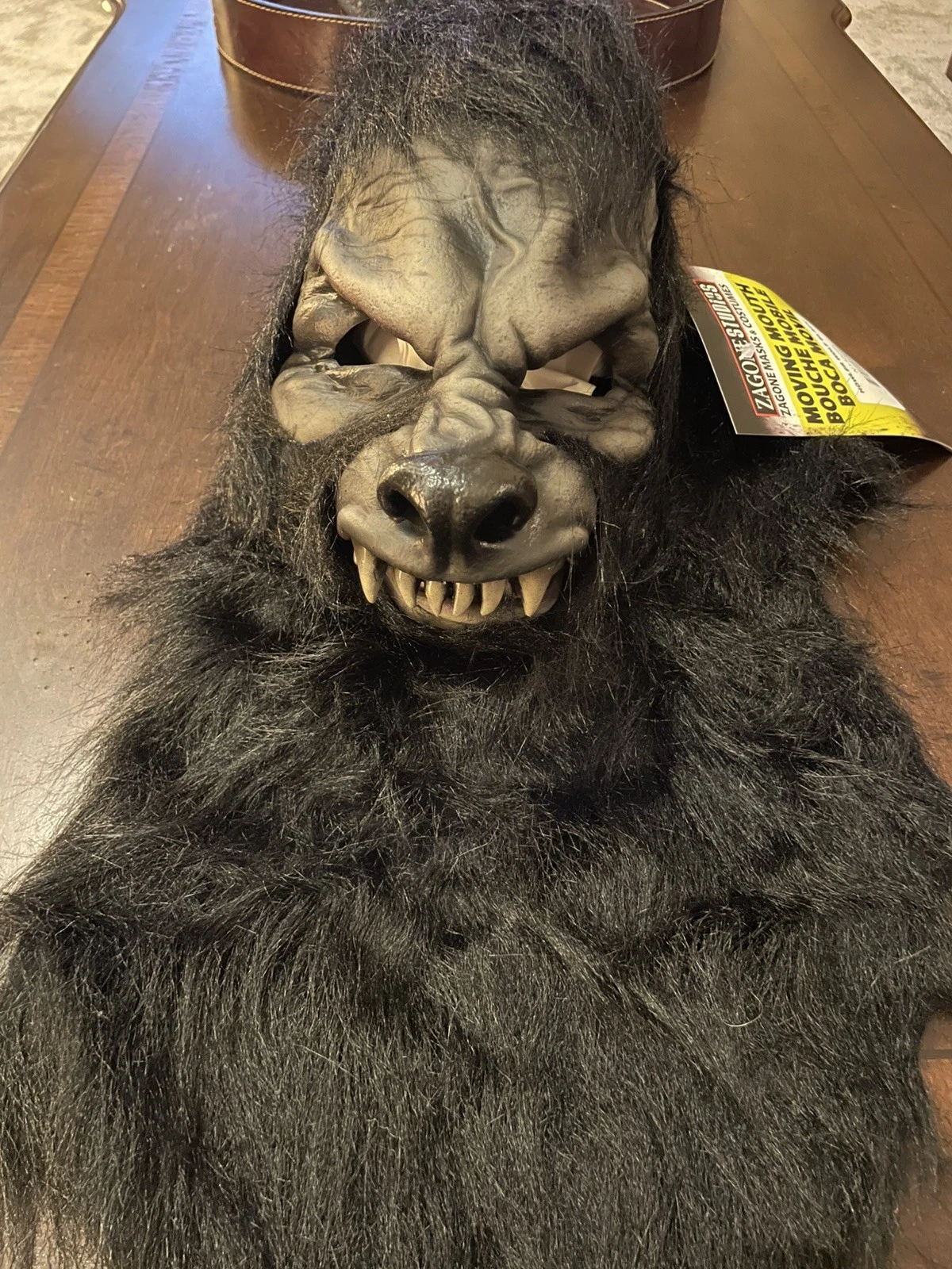Adult Zagone Studios Hand Made “Howler Wolf Black” Moving Mouth Mask