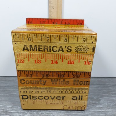 Vtg 1976 Heinz Toystalgia Wooden Ruler Measuring Piggy Bank Box