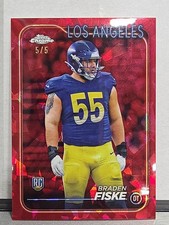 #5/5 BOOKEND & CLEAN! 2024 TOPPS CHROME RED CRACKED ICE # 273 BRADEN FISKE