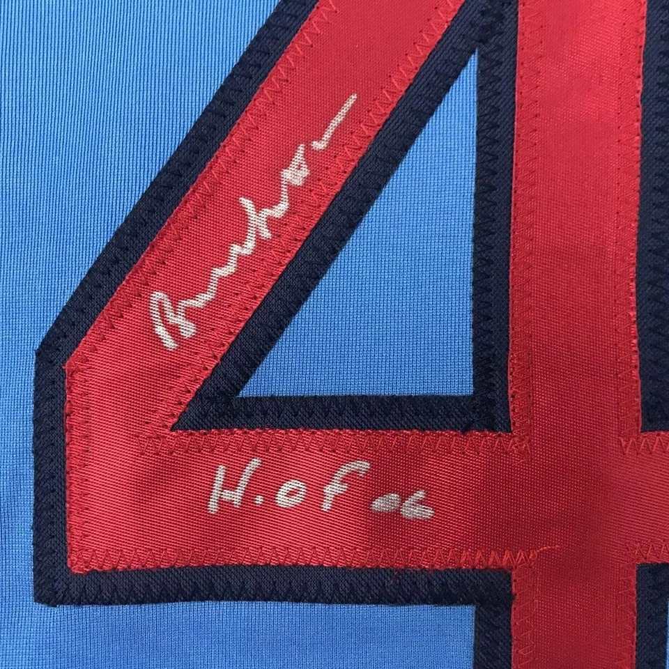 Autographed/Signed BRUCE SUTTER HOF 06 St. Louis Blue Baseball Jersey JSA COA - Image 3 of 4