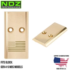 NDZ Glock MOS Gen 4-5 17 19 23 34 45 Brass Optic Slide Cover Plate Engraved FDE