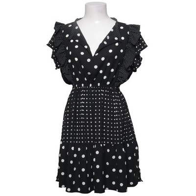 Zara, Kleid, Größe: XS, Schwarz/Weiß, Polyester, Gepunktet, Damen #DJs