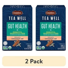 (2 pack) Celestial Seasonings Gut Health Organic Cinnamon Oat Herbal Tea Bags