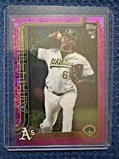 2025 Topps Update Series Elvis Alvarado #US61 RC Pink Holo Foil Athletics