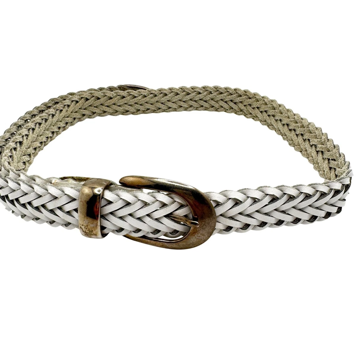 Fossil Cream Off White Beige Genuine Leather Braided Studded Belt Size Medium Amazon.com: FENDI Women main image 4