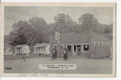 OLD PENNSBORO WV VIEW  J. L. JACKSON'S SINCLAIR GAS STATION ON RT 50 - EL RANCHO