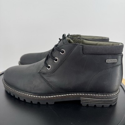 Barbour Boulder Chukka  Black  Leather Boots Size UK 7 EUR  41 -US 8 Tried On
