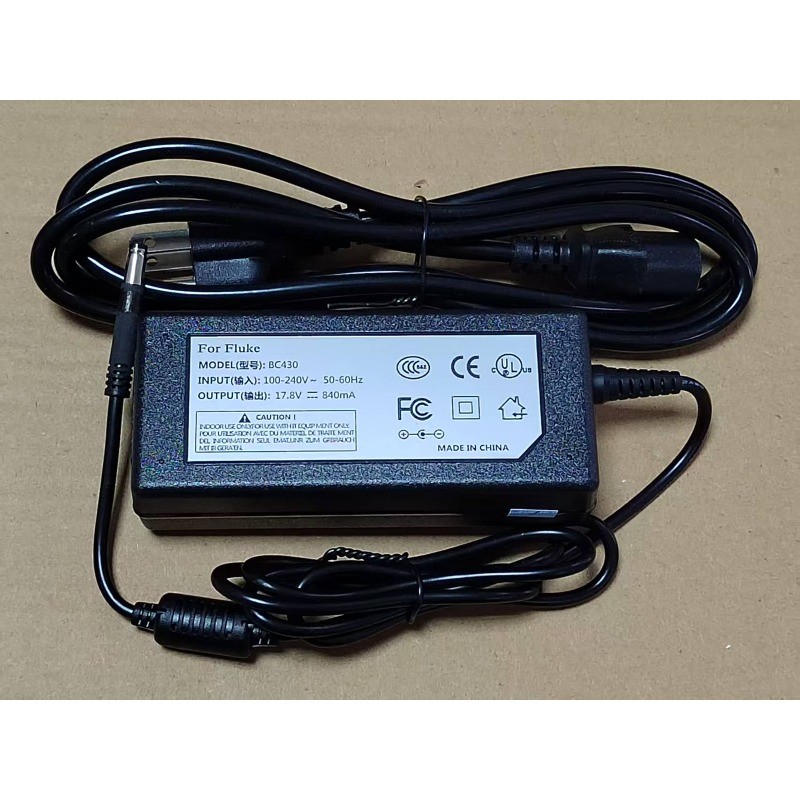 AC Adapter for Fluke 123B, 124B, 125B ScopeMeter Power Supply Cord Charger 17.8V