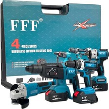 Kit Professionale Fai da Te 4in1 Avvitatore Trapano Smerigliatrice 2Batterie 68V