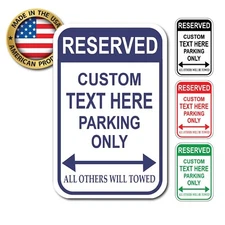 NEXT DAY SHIP Custom Reserved Parking Sign, Personalized Parking Sign, Metal Par