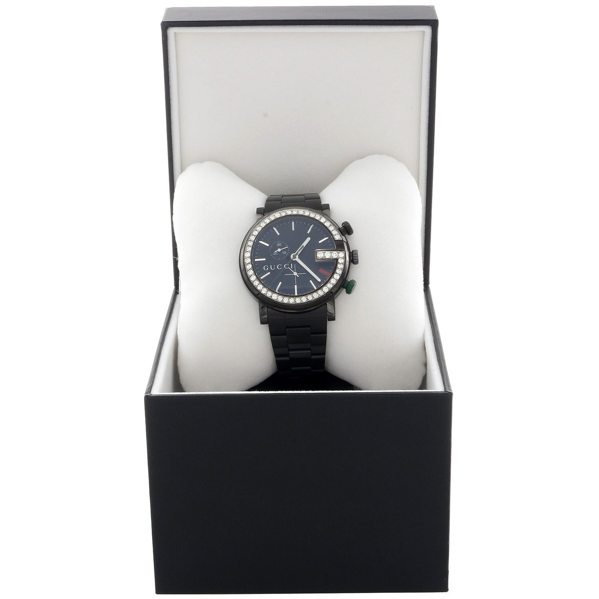 時計 Luxury Design Watch Mens Black PVD Diamond Gucci Ya101339 G-Watch Black Dial
