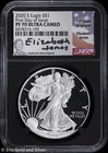 2020-S $1 Proof American Silver Eagle NGC PR 70 UC | Jones Signed FDOI