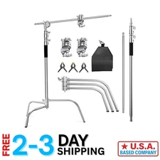 10.5ft Heavy-Duty C Stand with Boom Arm - Professional Photography Light Stand