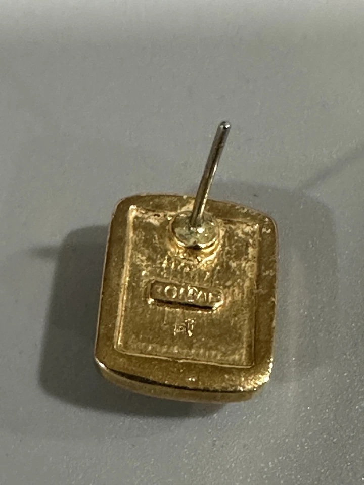 Vintage Roman Cat's Eye Tiger's Eye Stud Earring Post Pierced Autumn - Image 4 of 4