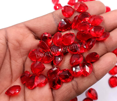 Natural Red Ruby Pear Shape 12x10 mm Size Lot EGL Certified Loose Gemstone M25