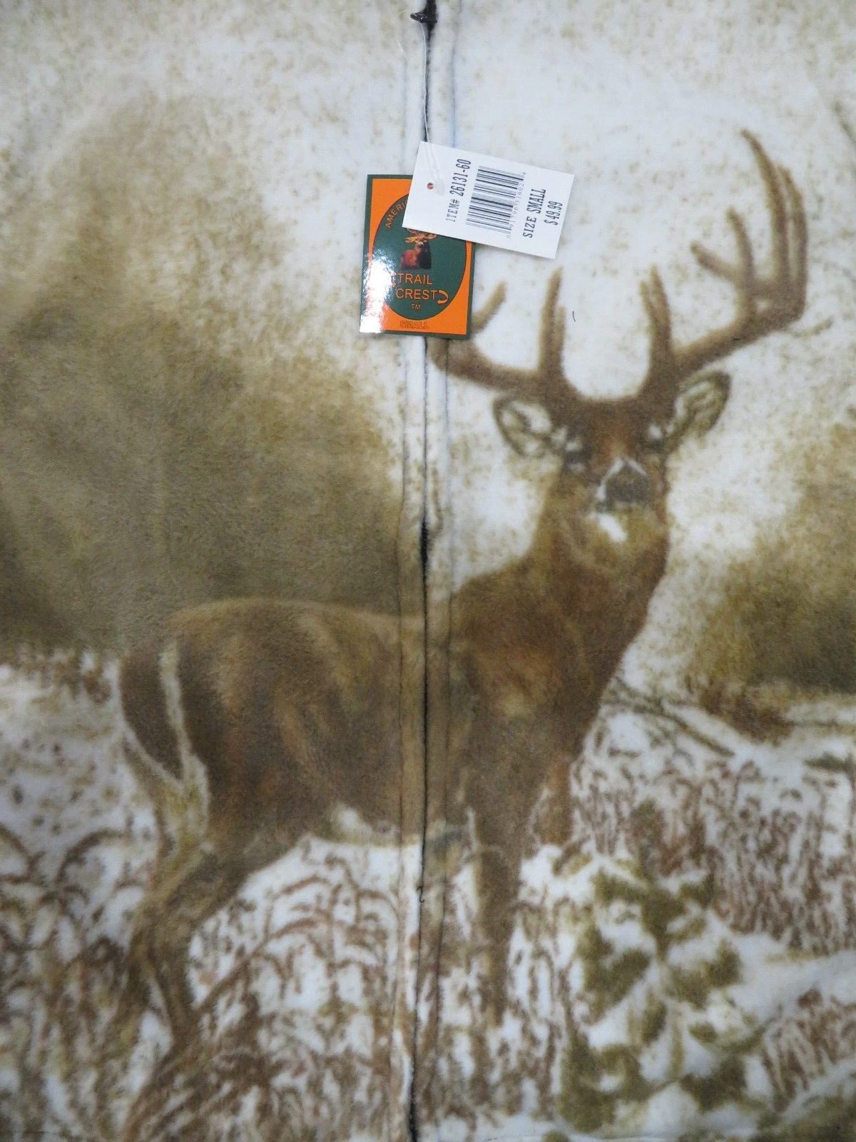 Trail Crest "Deer" Fleece Zip Up Hooded Sweater Jacket (Boys) Small NWT