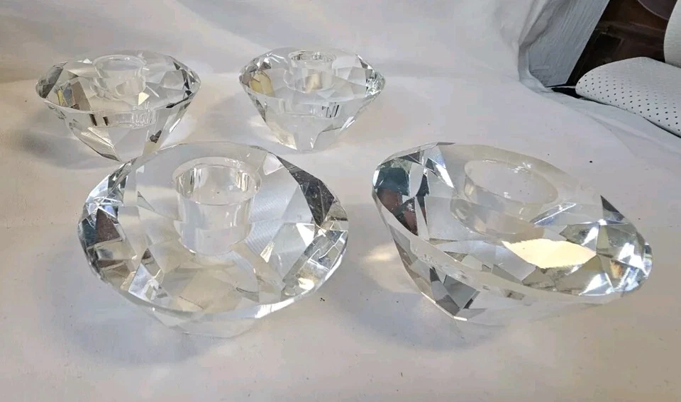Sia Kristall Kerzenhalter Leuchter 4x Stück Vintage Candle Home Fashion - Bild 1 von 4