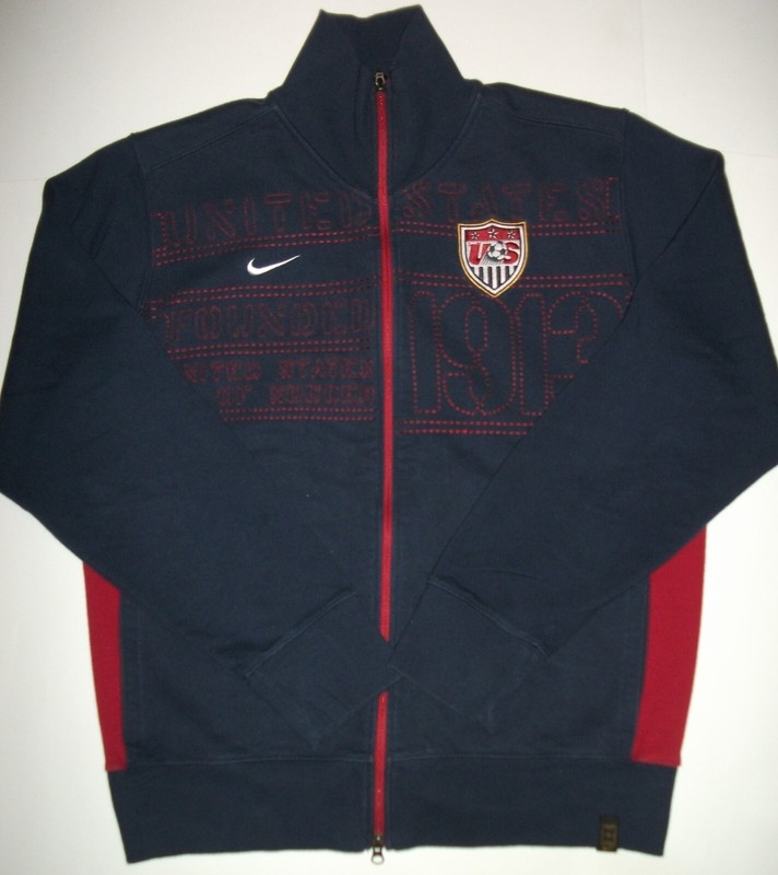 Vintage Mens Nike Team US Soccer Embroidered Full Zip Jacket Size XL