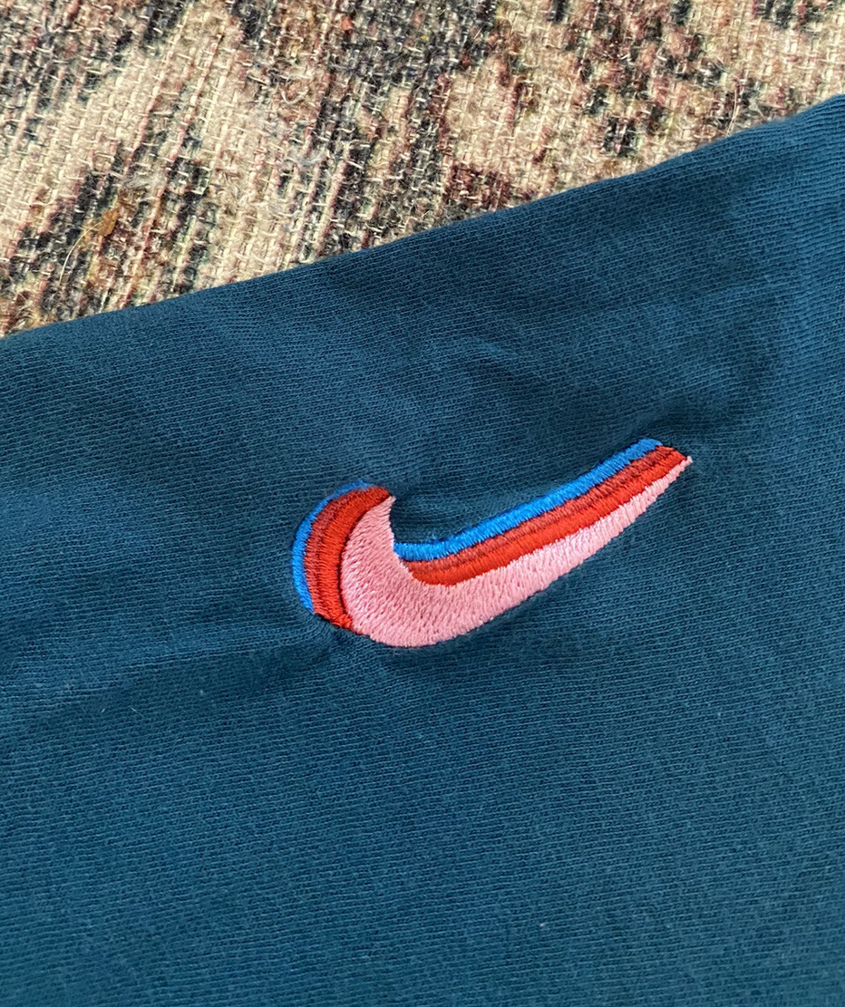 Rare Nike SB x Parra Midnight Turquoise T Shirt SZ M Checks