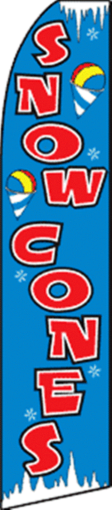 /"ICE CREAM/" super flag swooper banner advertising dessert frozen sundae