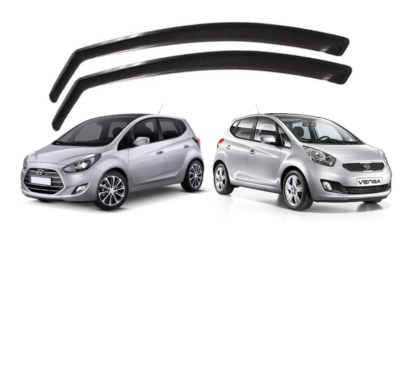 G3 Deflettori Aria E Pioggia Antiturbo Per Hyundai IX20 E KIA Venga 5 Porte 2011, Kit 2 Pezzi In PMMA Antitrauma, Montaggio Rapido Easy-System, Spessore 2,1 Mm