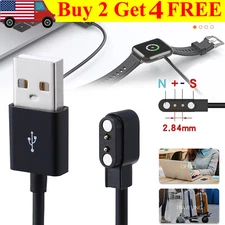 2Pin 2.84mm Plug Magnetic Charging Cable For Smart Watch Long Cord Charger 2.6FT