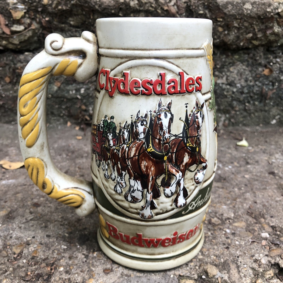 1983 Budweiser Holiday Christmas Beer Stein Mug Clydesdales | eBay