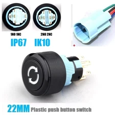 22mm Custom characters Black Plastic doorbell Access control power start switch