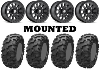 Kit 4 ITP Blackwater Evolution 28x10-14 on Fuel Vector Matte Black D579 POL