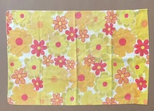 Wamsutta Superlin 70s Floral Flower Power Yellow Orange Pillowcase Faded