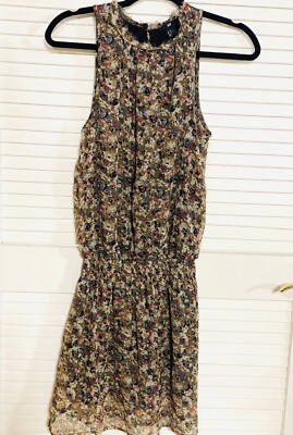 H&M Women s Dress Sleeveless Size 4 Elastic Waist Women Fall Colors EUC