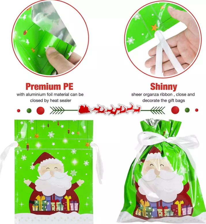QVC Hot Sale Christmas Drawstrings Gift Bags