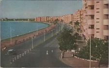 c1950s Marine Drive Bombay India birds eye view aerial postcard E907