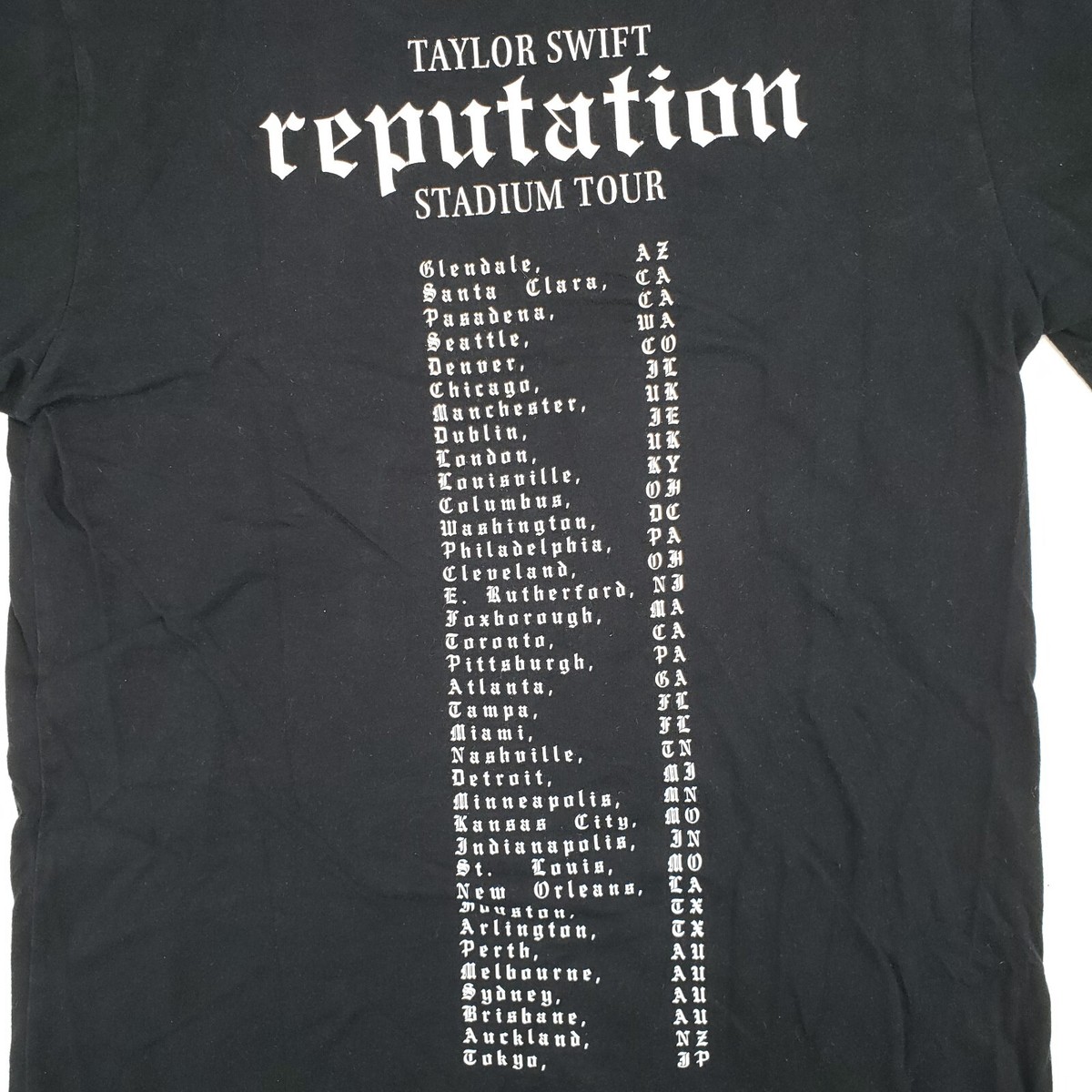 Taylor Swift Reputation Tour Tシャツ 2018 2018 Taylor Swift Reputation Stadium Tour Concert T-Shirt