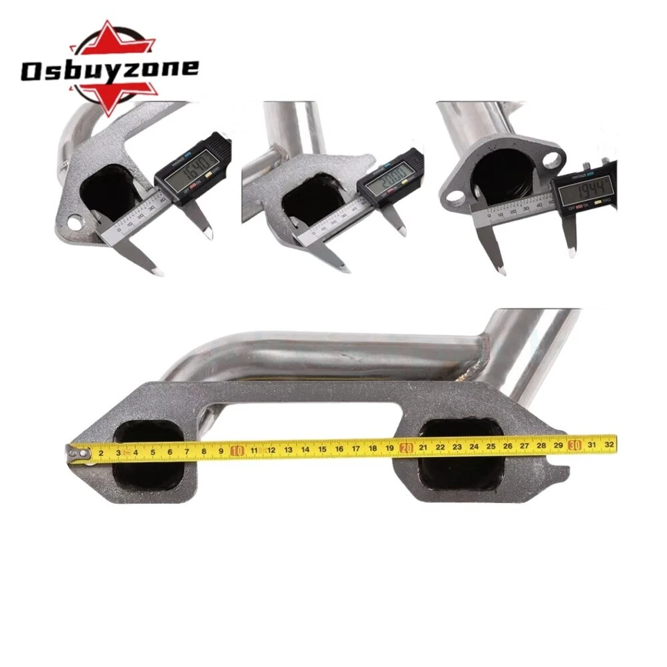 Cabezales de escape de acero inoxidable para Chevy 216/235/261 1937-1962 6 cilindros nuevos Foto 2 de 4