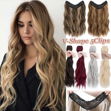 THICK One Piece Clip in Real as Human Hair Extension 3/4 Full Head Hairpiece US