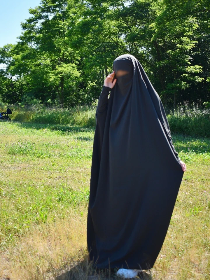 2 Piezas/1 pieza Sarah Jilbab Mujeres Abaya Maxi Vestido Suelto Manga Larga Vestido Islámico Foto 3 de 4