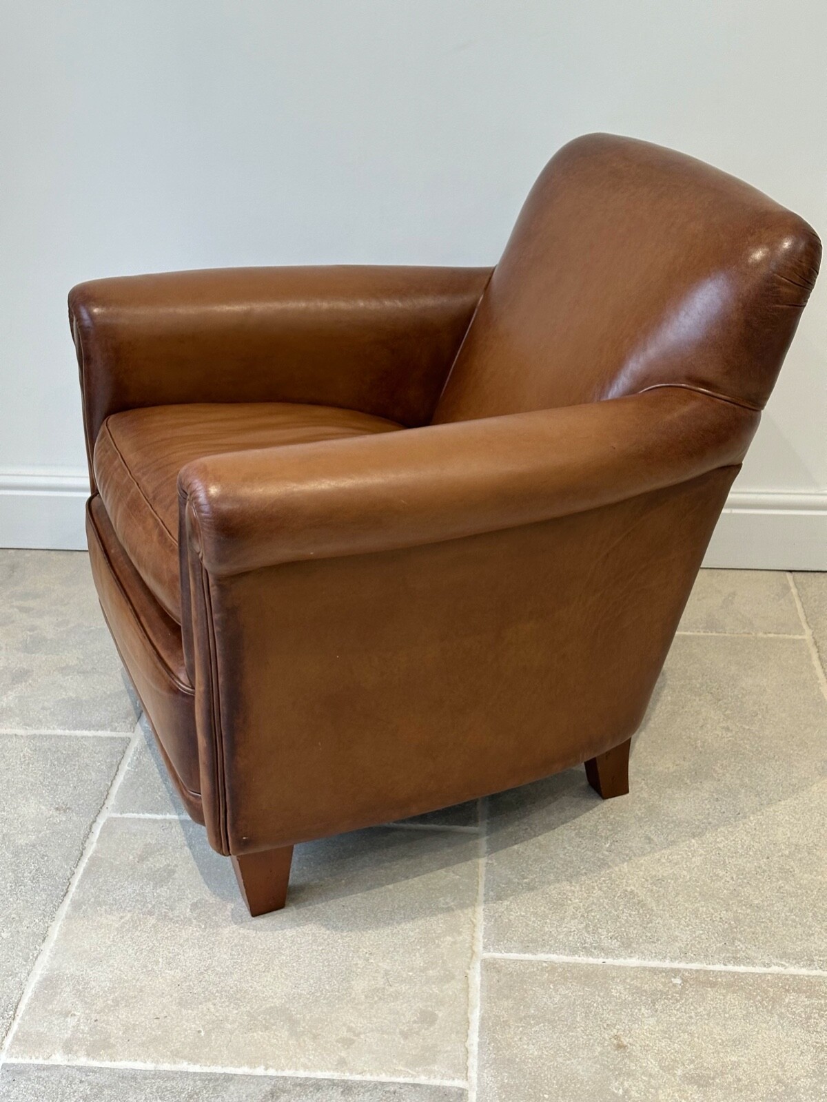 Leather Club Armchair antiqued leather Laura Ashley eBay