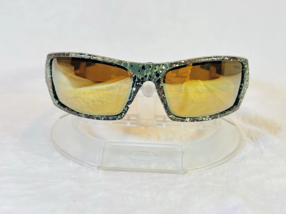 Custom Oakley Gascan Camouflage Splatter Sunglasses with Bronze Mirror Lenses - Image 2 of 4