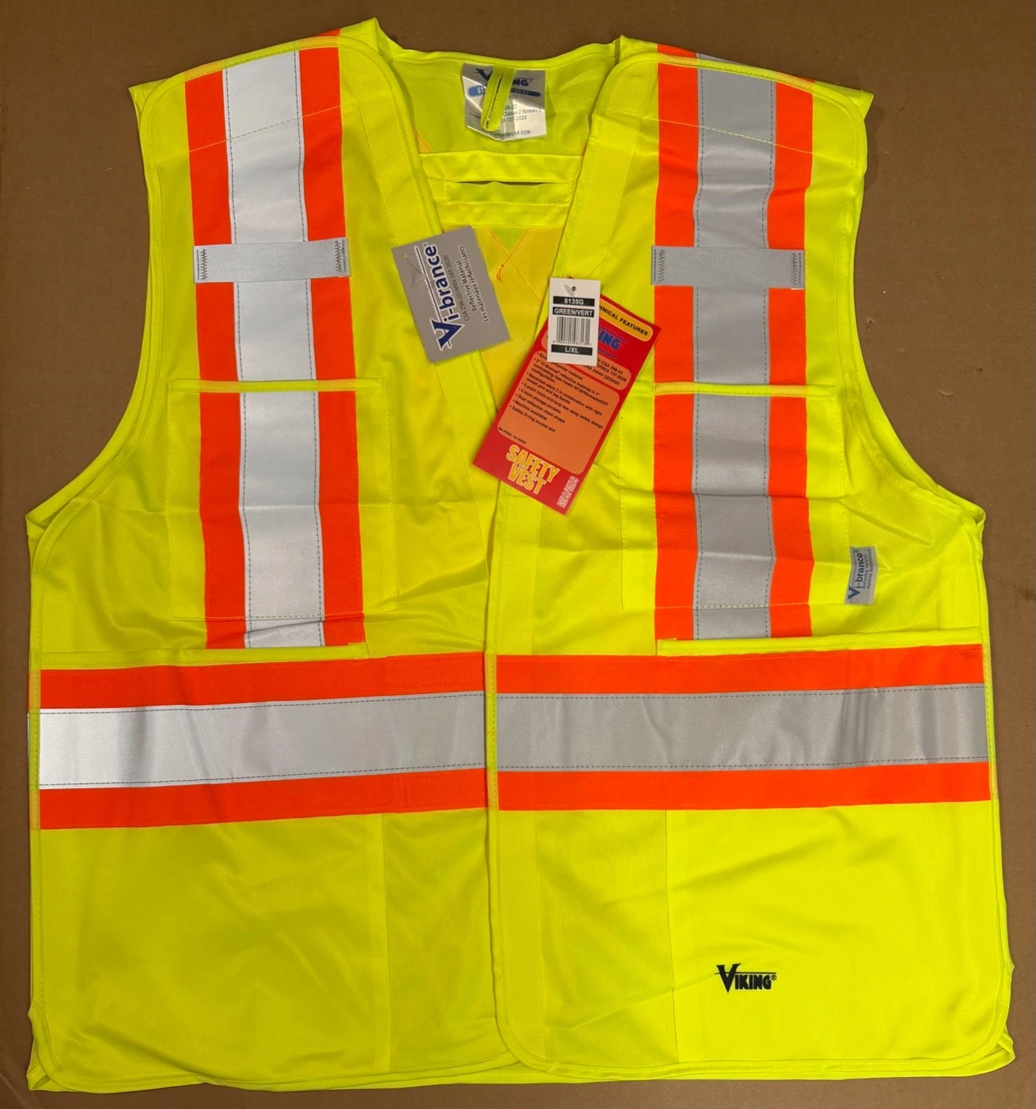 Viking Class 2 Safety Reflective Vest 6135 Large / XLarge (Box of 25) Bulk image 2