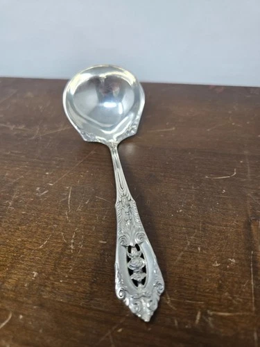 Vintage Rose Point By Wallace Sterling Silver Gravy Ladle - 6”
