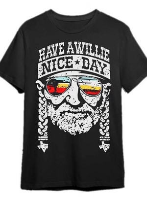 Have a nice Willie Day ''Men's Black T-Shirt-Casual Short Sleeves with Color Patt