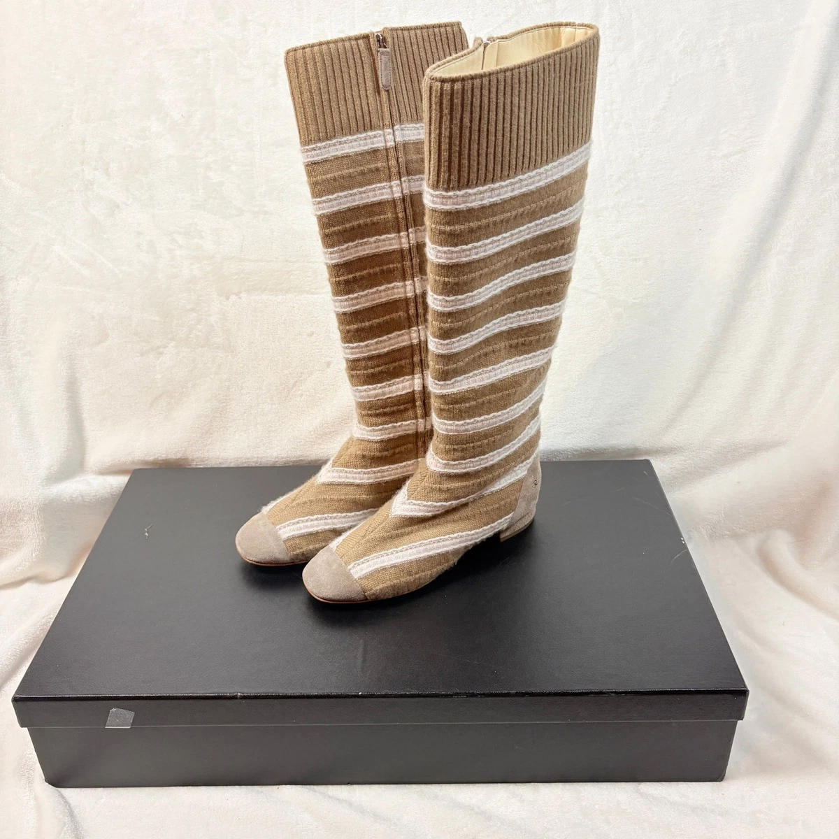 CHANEL Low (1-1.9 in) Heel Height Knee High Boots for Women for