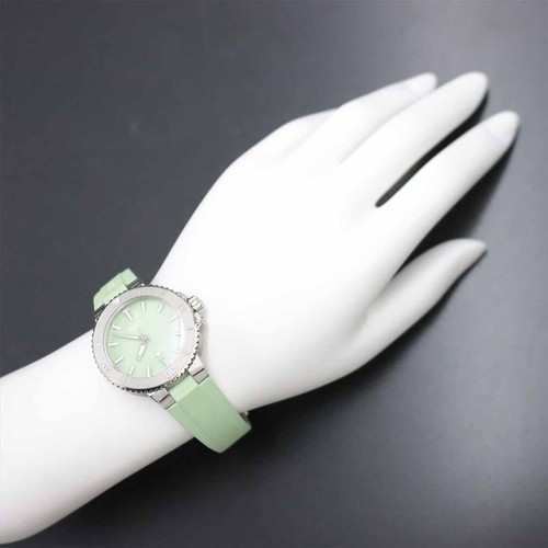 ORIS AQUIS Date 7770 Ladies Date SS Rubber Green Dial 43mm Automatic Wristwatch - Picture 5 of 6
