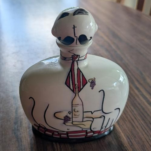 Ceramic Chef Bottle Decanter Whimsical by Artist Carrie Olsen Garrard