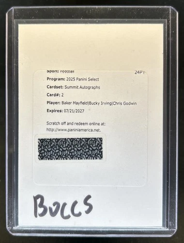 2025 Panini Select Baker Mayfield Irving Godwin Summit Triple Auto #/100