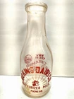 Vintage Dairy Glass Bottle 1 QT ELKINS DAIRY Co Phone 68 Milk Cottage Cheese WVa