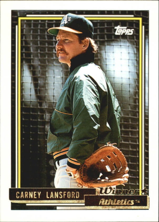 1992 Topps Gold Winners #495 Carney Lansford - BB