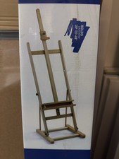 H-Frame Studio Easel Premium Beechwood Adjustable Height Angle Holds 48" Canvas